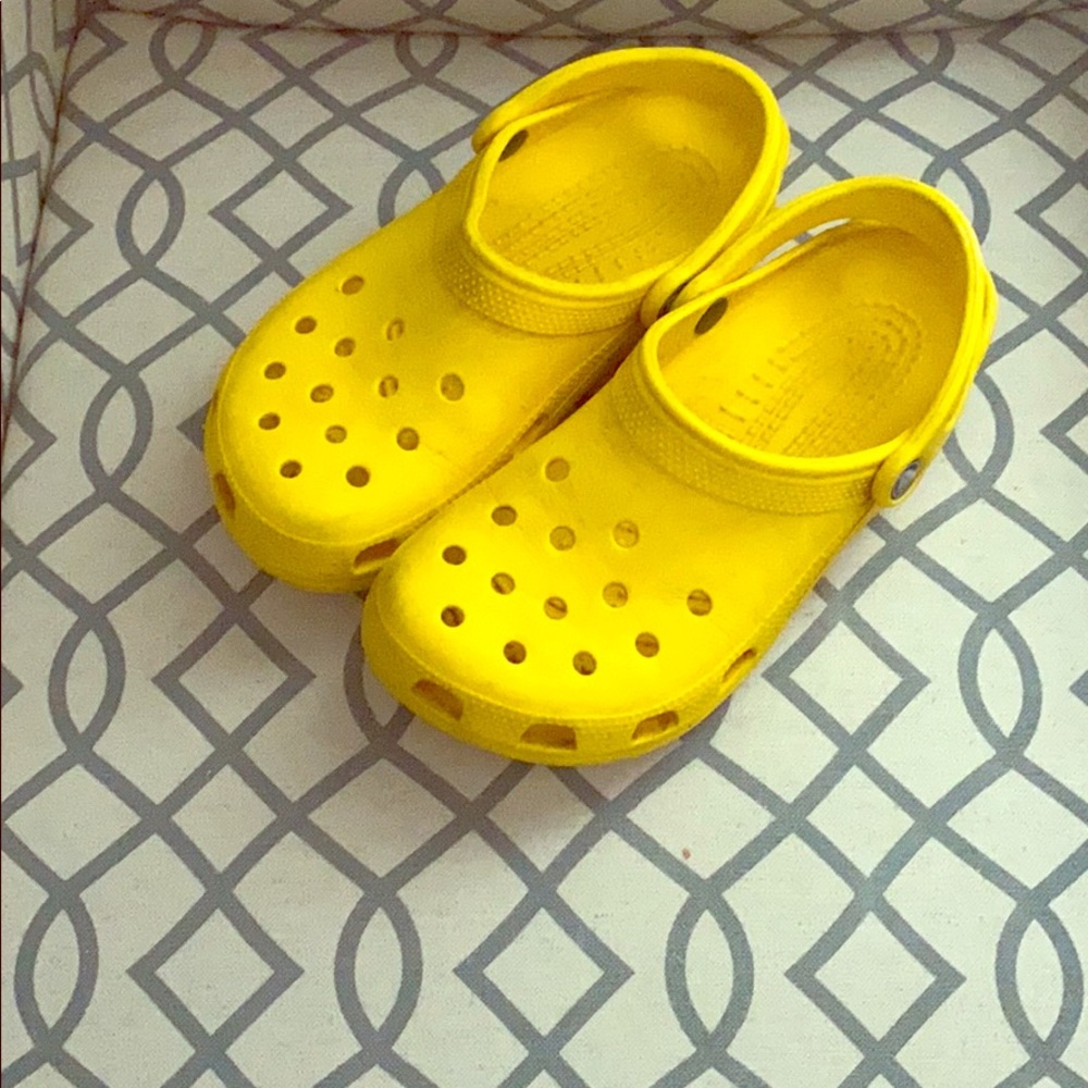 Size 8 women’s crocs or size 6 for men.
